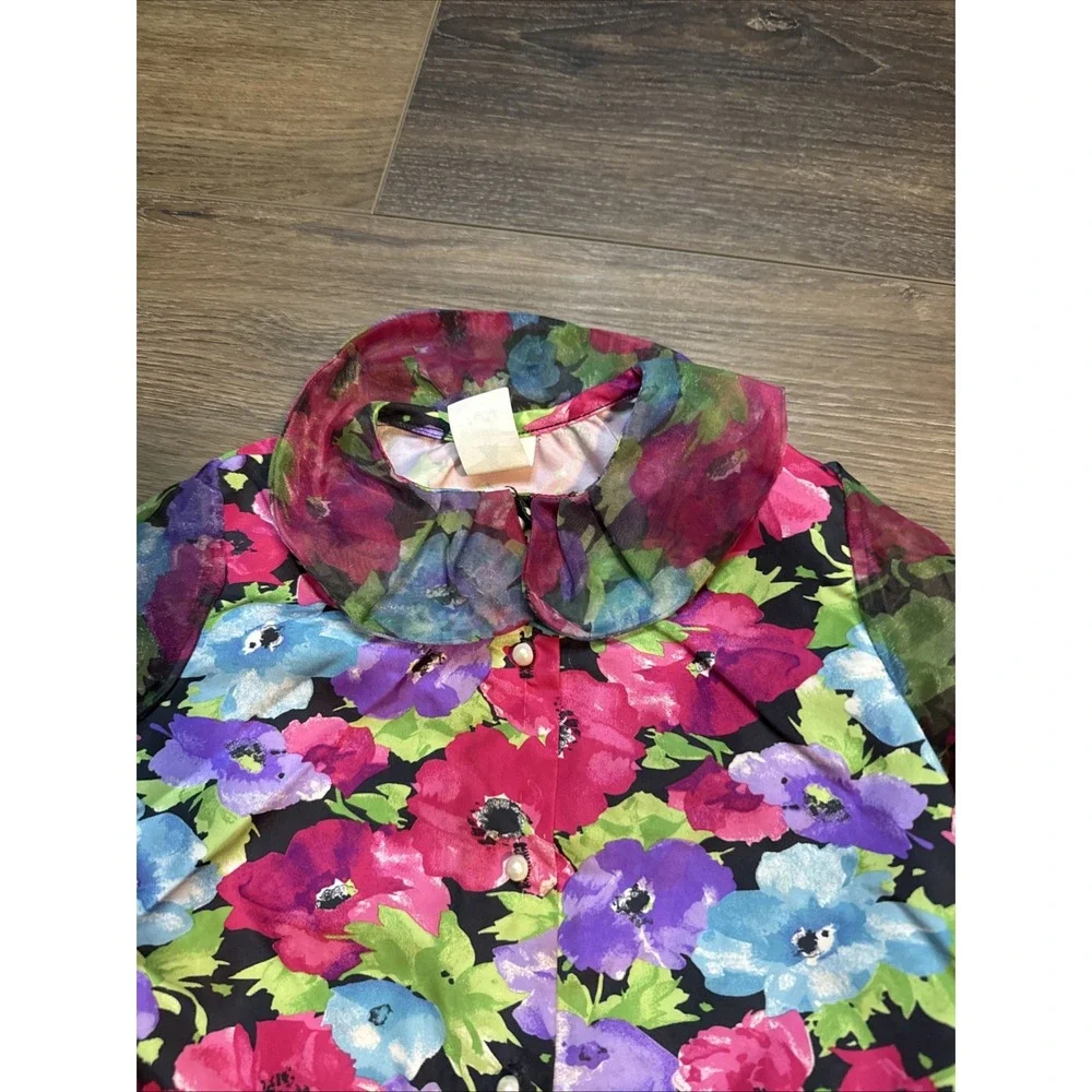 Vintage Girls Miss Quality Floral Peplum Fancy Jacket 1980s 3t